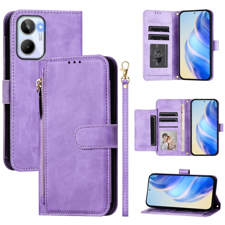 Multi-Card Slots Zipper Wallet Leather Phone Case, For Realme 10 Pro 5G, For Realme 10 Pro+ 5G, For Realme 10 4G Global, For Realme C30 4G / C30s / Narzo 50i Prime, For Realme GT Neo 3T, For Realme 9 Pro+ 5G / 9 4G Global, For Realme GT Neo 3          ...