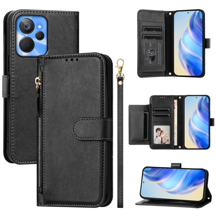 Multi-Card Slots Zipper Wallet Leather Phone Case, For Realme 11 5G Global / 11x 5G / C67 India, For Realme 11 4G Global, For Realme GT3 / GT5 240W, For Realme Narzo 60 Pro, For Realme C65 4G Global, For Realme C55 4G Global / Narzo N55                ...