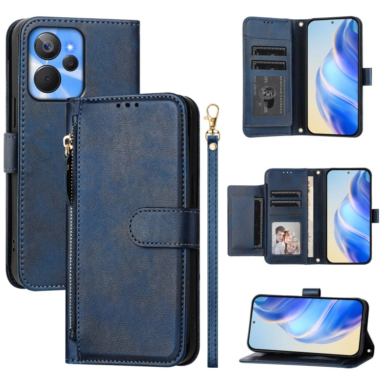 Multi-Card Slots Zipper Wallet Leather Phone Case, For Realme 11 5G Global / 11x 5G / C67 India, For Realme 11 4G Global, For Realme GT3 / GT5 240W, For Realme Narzo 60 Pro, For Realme C65 4G Global, For Realme C55 4G Global / Narzo N55                ...