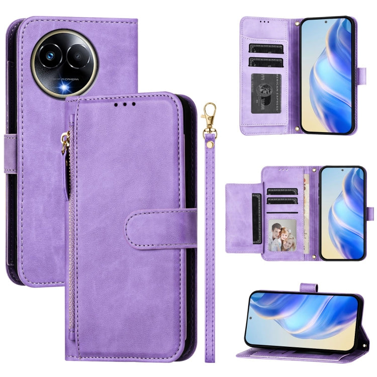 Multi-Card Slots Zipper Wallet Leather Phone Case, For Realme 11 5G Global / 11x 5G / C67 India, For Realme 11 4G Global, For Realme GT3 / GT5 240W, For Realme Narzo 60 Pro, For Realme C65 4G Global, For Realme C55 4G Global / Narzo N55                ...