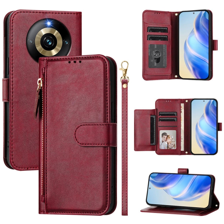 Multi-Card Slots Zipper Wallet Leather Phone Case, For Realme 11 5G Global / 11x 5G / C67 India, For Realme 11 4G Global, For Realme GT3 / GT5 240W, For Realme Narzo 60 Pro, For Realme C65 4G Global, For Realme C55 4G Global / Narzo N55                ...