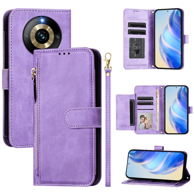 Multi-Card Slots Zipper Wallet Leather Phone Case, For Realme 11 5G Global / 11x 5G / C67 India, For Realme 11 4G Global, For Realme GT3 / GT5 240W, For Realme Narzo 60 Pro, For Realme C65 4G Global, For Realme C55 4G Global / Narzo N55                ...