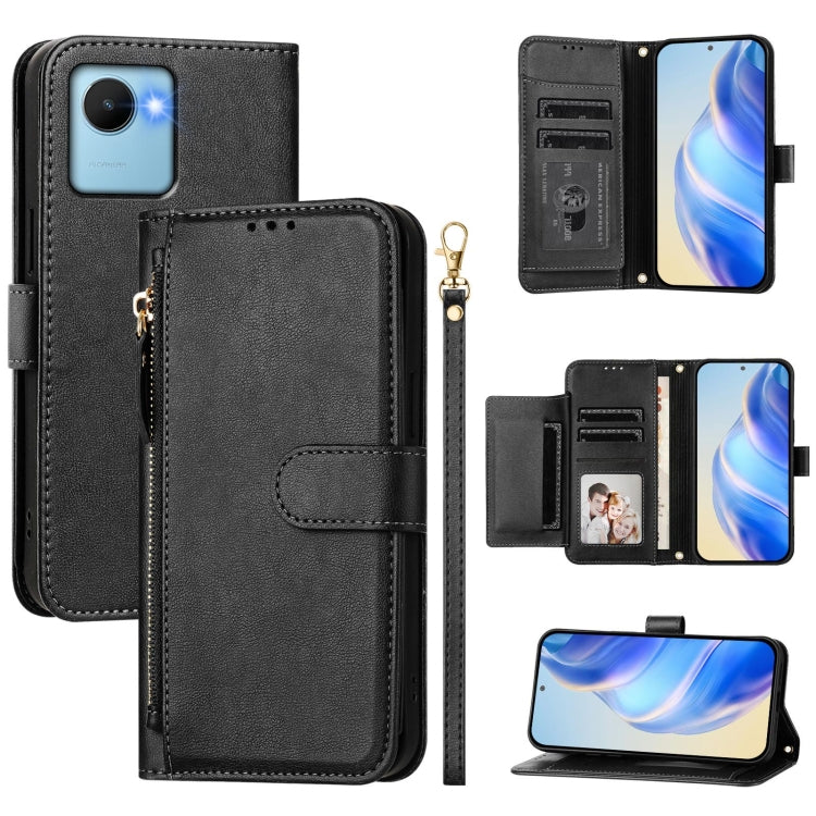 Multi-Card Slots Zipper Wallet Leather Phone Case, For Realme 10 Pro 5G, For Realme 10 Pro+ 5G, For Realme 10 4G Global, For Realme C30 4G / C30s / Narzo 50i Prime, For Realme GT Neo 3T, For Realme 9 Pro+ 5G / 9 4G Global, For Realme GT Neo 3          ...
