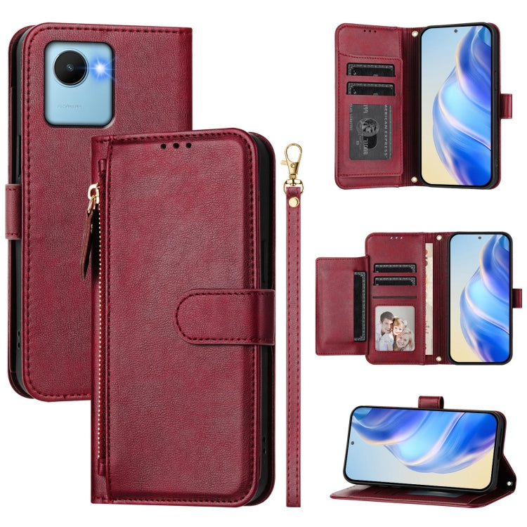 Multi-Card Slots Zipper Wallet Leather Phone Case, For Realme 10 Pro 5G, For Realme 10 Pro+ 5G, For Realme 10 4G Global, For Realme C30 4G / C30s / Narzo 50i Prime, For Realme GT Neo 3T, For Realme 9 Pro+ 5G / 9 4G Global, For Realme GT Neo 3          ...
