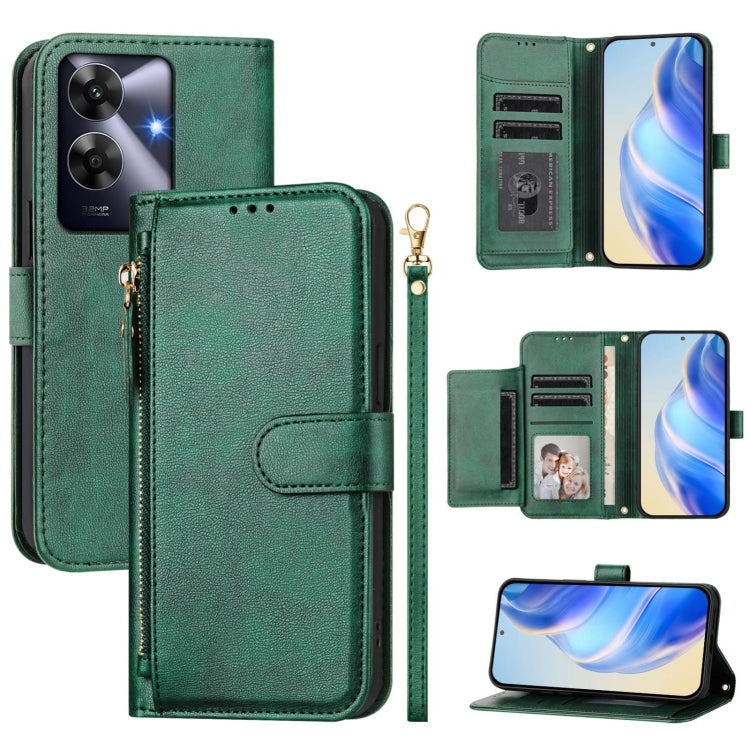 Multi-Card Slots Zipper Wallet Leather Phone Case, For Realme 13 Pro 5G / 13 Pro+ 5G, For Realme GT 6 5G / GT 6T 5G Global, For Realme C63 / C61 Global, For Realme 12 5G Global, For Realme 12+ 5G Global, For Realme Note 50 4G Global / C51 / C53        ...