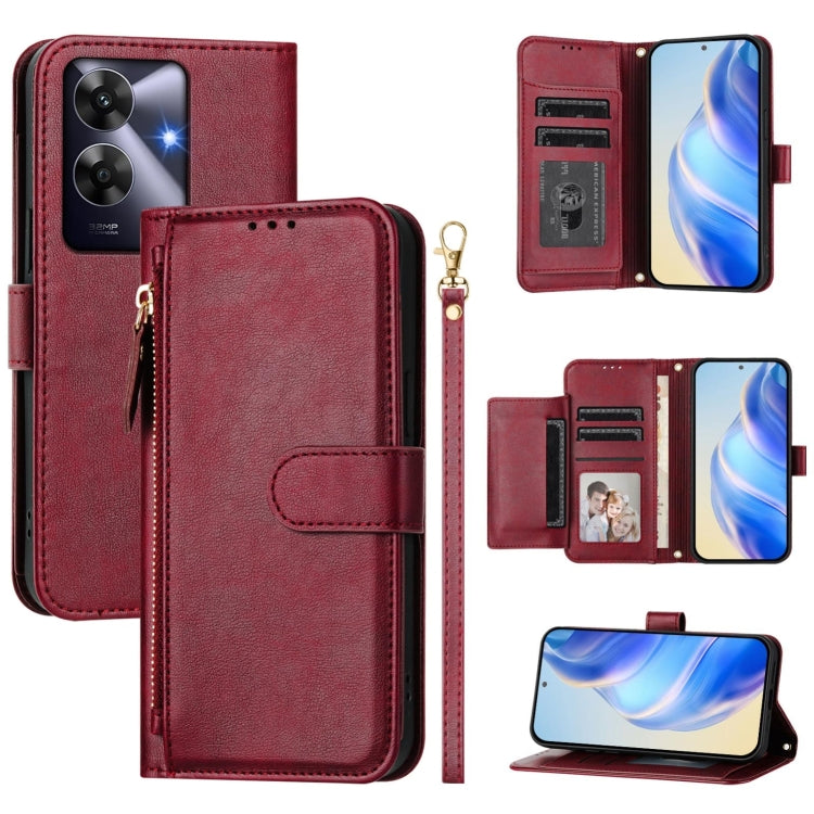 Multi-Card Slots Zipper Wallet Leather Phone Case, For Realme 13 Pro 5G / 13 Pro+ 5G, For Realme GT 6 5G / GT 6T 5G Global, For Realme C63 / C61 Global, For Realme 12 5G Global, For Realme 12+ 5G Global, For Realme Note 50 4G Global / C51 / C53        ...
