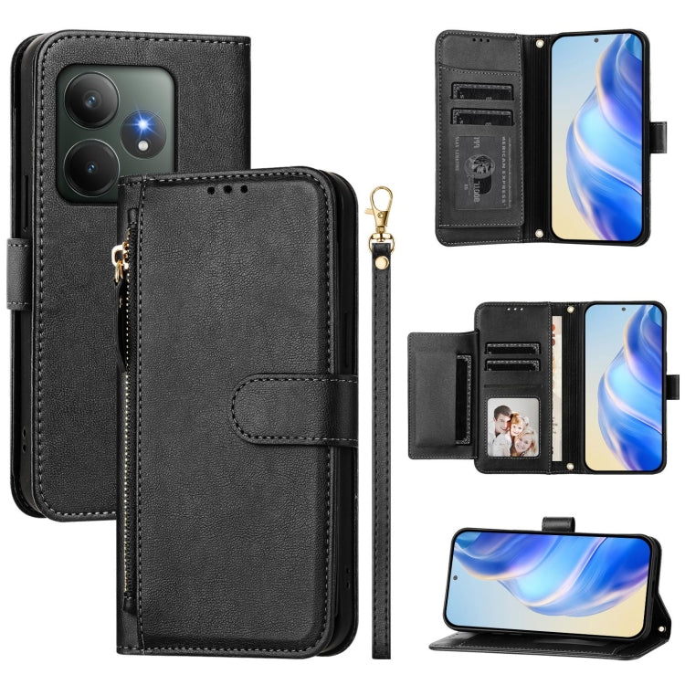 Multi-Card Slots Zipper Wallet Leather Phone Case, For Realme 13 Pro 5G / 13 Pro+ 5G, For Realme GT 6 5G / GT 6T 5G Global, For Realme C63 / C61 Global, For Realme 12 5G Global, For Realme 12+ 5G Global, For Realme Note 50 4G Global / C51 / C53        ...