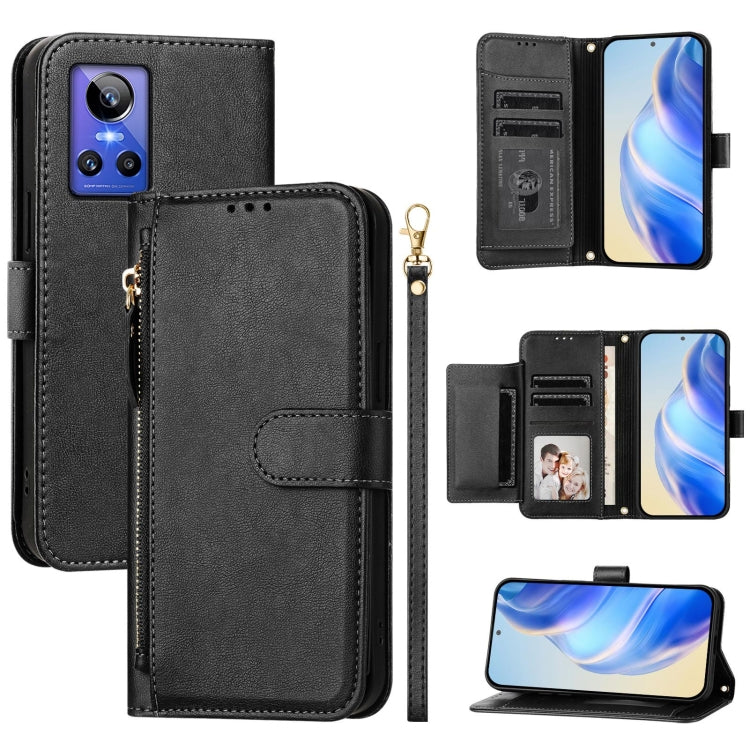 Multi-Card Slots Zipper Wallet Leather Phone Case, For Realme 10 Pro 5G, For Realme 10 Pro+ 5G, For Realme 10 4G Global, For Realme C30 4G / C30s / Narzo 50i Prime, For Realme GT Neo 3T, For Realme 9 Pro+ 5G / 9 4G Global, For Realme GT Neo 3          ...