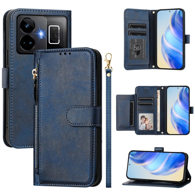 Multi-Card Slots Zipper Wallet Leather Phone Case, For Realme 11 5G Global / 11x 5G / C67 India, For Realme 11 4G Global, For Realme GT3 / GT5 240W, For Realme Narzo 60 Pro, For Realme C65 4G Global, For Realme C55 4G Global / Narzo N55                ...