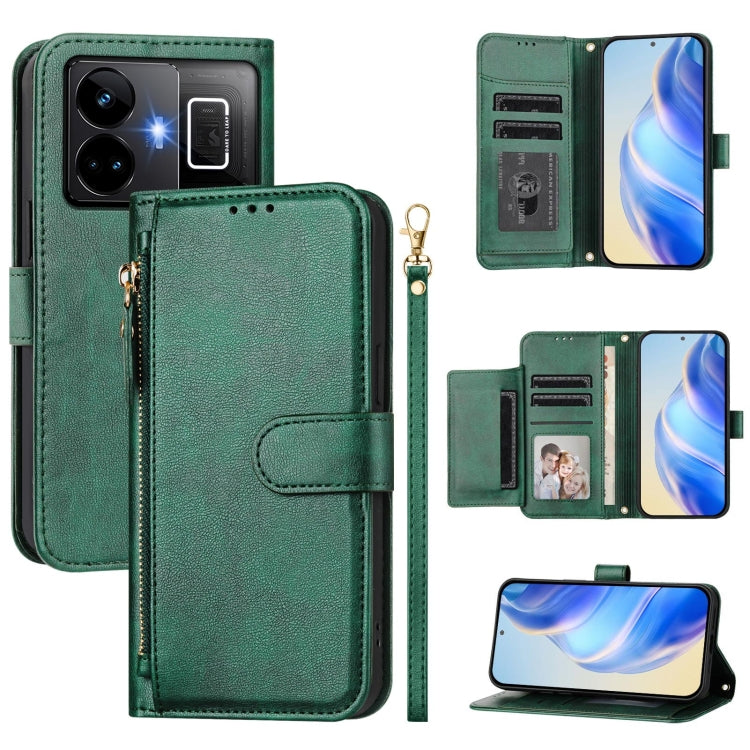 Multi-Card Slots Zipper Wallet Leather Phone Case, For Realme 11 5G Global / 11x 5G / C67 India, For Realme 11 4G Global, For Realme GT3 / GT5 240W, For Realme Narzo 60 Pro, For Realme C65 4G Global, For Realme C55 4G Global / Narzo N55                ...