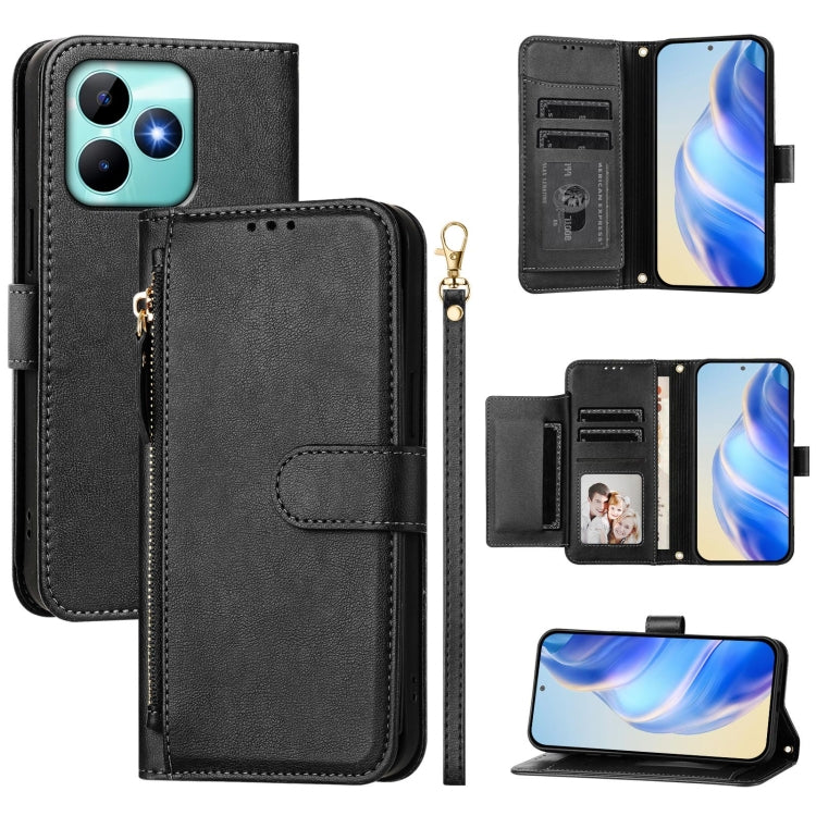Multi-Card Slots Zipper Wallet Leather Phone Case, For Realme 13 Pro 5G / 13 Pro+ 5G, For Realme GT 6 5G / GT 6T 5G Global, For Realme C63 / C61 Global, For Realme 12 5G Global, For Realme 12+ 5G Global, For Realme Note 50 4G Global / C51 / C53        ...