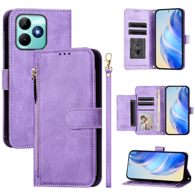 Multi-Card Slots Zipper Wallet Leather Phone Case, For Realme 13 Pro 5G / 13 Pro+ 5G, For Realme GT 6 5G / GT 6T 5G Global, For Realme C63 / C61 Global, For Realme 12 5G Global, For Realme 12+ 5G Global, For Realme Note 50 4G Global / C51 / C53        ...
