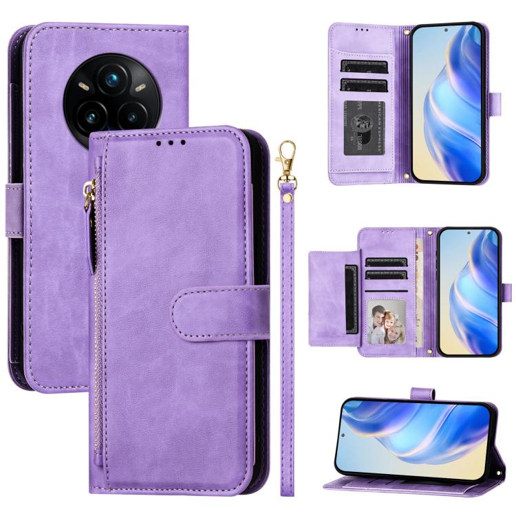 Multi-Card Slots Zipper Wallet Leather Phone Case, For Realme 14 / 14T 5G, For Realme P3 Ultra 5G, For Realme P3 5G / Realme Neo7x, For Realme 14 Pro+, For Realme GT 7 Pro, For Realme C63 5G Global, For Realme Note 60 4G Global / C61 India             ...