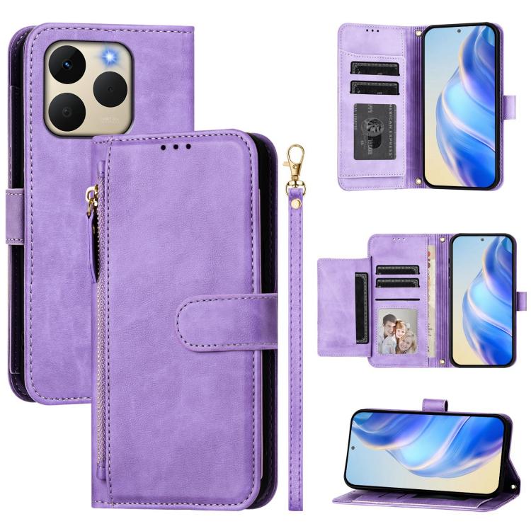 Multi-Card Slots Zipper Wallet Leather Phone Case, For Realme P4 Pro 5G, For Realme P4, For Realme 15T 5G Global, For Realme 15 5G / Realme 15 Pro 5G, For Realme C71 4G, For Realme Neo7 Turbo, For Realme 14x / C75 5G / V70                              ...