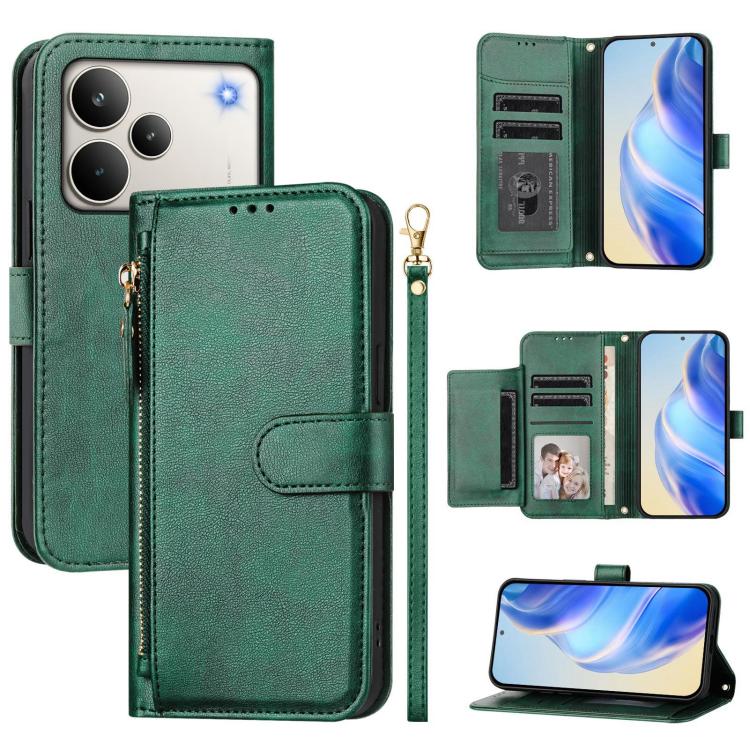 Multi-Card Slots Zipper Wallet Leather Phone Case, For Realme P4 Pro 5G, For Realme P4, For Realme 15T 5G Global, For Realme 15 5G / Realme 15 Pro 5G, For Realme C71 4G, For Realme Neo7 Turbo, For Realme 14x / C75 5G / V70                              ...