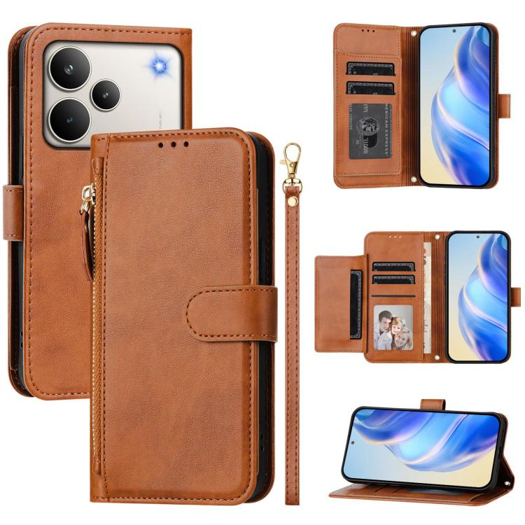 Multi-Card Slots Zipper Wallet Leather Phone Case, For Realme P4 Pro 5G, For Realme P4, For Realme 15T 5G Global, For Realme 15 5G / Realme 15 Pro 5G, For Realme C71 4G, For Realme Neo7 Turbo, For Realme 14x / C75 5G / V70                              ...