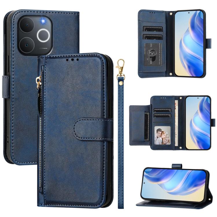 Multi-Card Slots Zipper Wallet Leather Phone Case, For Realme P4 Power 5G, For Realme Note 80 4G, For Realme C83 5G / C85 5G / 15x 5G India, For Realme 16 5G, For Realme 16 Pro+ 5G, For Realme 16 Pro 5G, For Realme Note 70 4G / Note 70T 4G / C71 4G    ...
