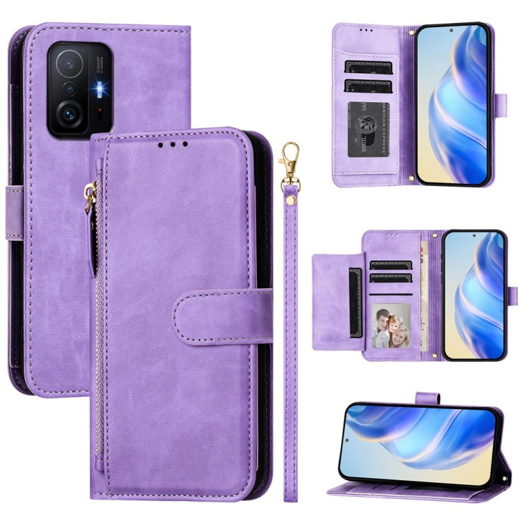 Multi-Card Slots Zipper Wallet Leather Phone Case, For Xiaomi 11T / 11T Pro, For Xiaomi Poco X3 GT, For Xiaomi Poco X3 Pro, For Xiaomi Mi 11 Ultra, For Xiaomi Mi 11 Pro, For Xiaomi Mi 11
