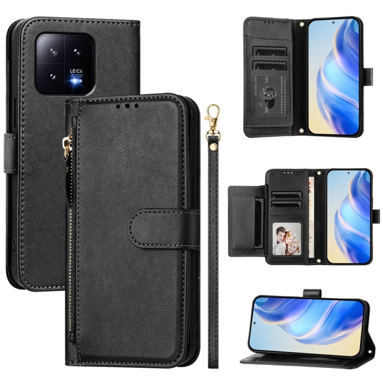 Multi-Card Slots Zipper Wallet Leather Phone Case, For Xiaomi 14 Pro Global, For Xiaomi 14, For Xiaomi 13 Ultra, For Xiaomi Civi 3, For Xiaomi 13 Lite / Civi 2, For Xiaomi 13 Pro, For Xiaomi 13, For Xiaomi 12S Ultra