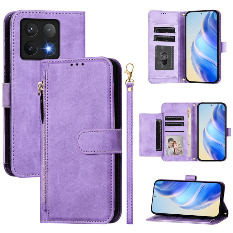 Multi-Card Slots Zipper Wallet Leather Phone Case, For Xiaomi Poco X7 Pro / Redmi Turbo 4, For Xiaomi Poco M7 Pro 5G / Redmi Note 14 5G, For Xiaomi 14T Pro, For Xiaomi 14T, For Xiaomi Poco F6, For Xiaomi Poco X6 Neo Global                              ...