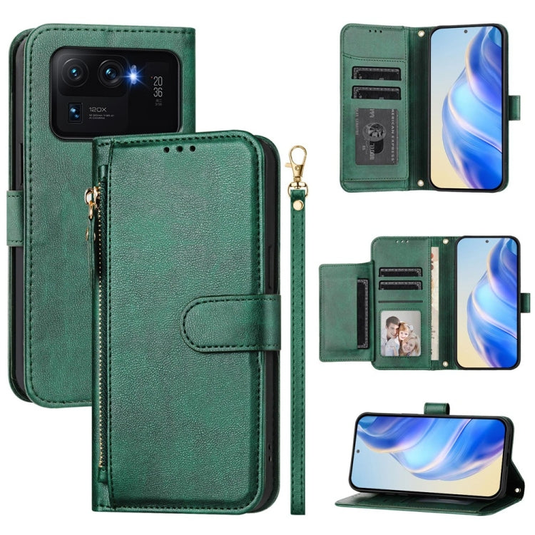 Multi-Card Slots Zipper Wallet Leather Phone Case, For Xiaomi 11T / 11T Pro, For Xiaomi Poco X3 GT, For Xiaomi Poco X3 Pro, For Xiaomi Mi 11 Ultra, For Xiaomi Mi 11 Pro, For Xiaomi Mi 11