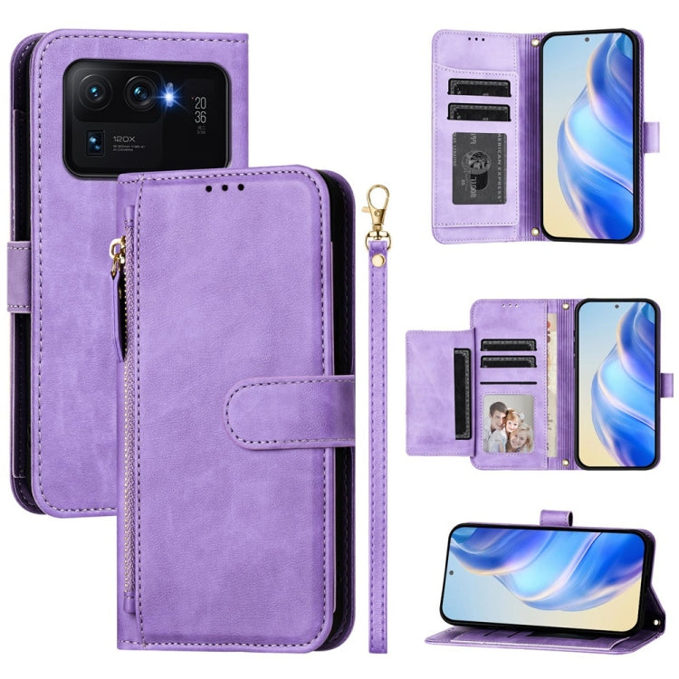 Multi-Card Slots Zipper Wallet Leather Phone Case, For Xiaomi 11T / 11T Pro, For Xiaomi Poco X3 GT, For Xiaomi Poco X3 Pro, For Xiaomi Mi 11 Ultra, For Xiaomi Mi 11 Pro, For Xiaomi Mi 11