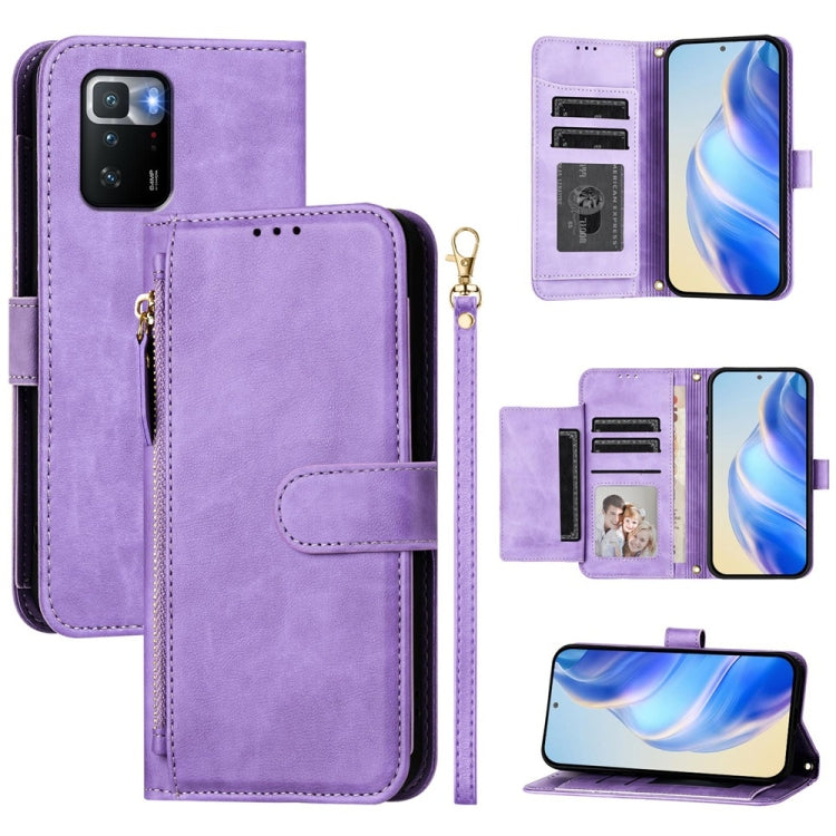 Multi-Card Slots Zipper Wallet Leather Phone Case, For Xiaomi 11T / 11T Pro, For Xiaomi Poco X3 GT, For Xiaomi Poco X3 Pro, For Xiaomi Mi 11 Ultra, For Xiaomi Mi 11 Pro, For Xiaomi Mi 11