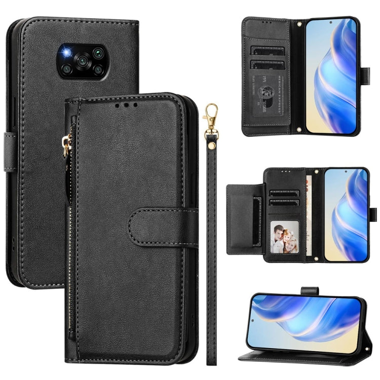 Multi-Card Slots Zipper Wallet Leather Phone Case, For Xiaomi 11T / 11T Pro, For Xiaomi Poco X3 GT, For Xiaomi Poco X3 Pro, For Xiaomi Mi 11 Ultra, For Xiaomi Mi 11 Pro, For Xiaomi Mi 11
