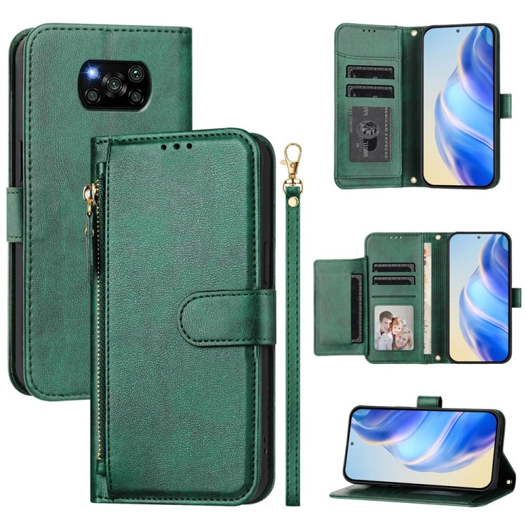 Multi-Card Slots Zipper Wallet Leather Phone Case, For Xiaomi 11T / 11T Pro, For Xiaomi Poco X3 GT, For Xiaomi Poco X3 Pro, For Xiaomi Mi 11 Ultra, For Xiaomi Mi 11 Pro, For Xiaomi Mi 11