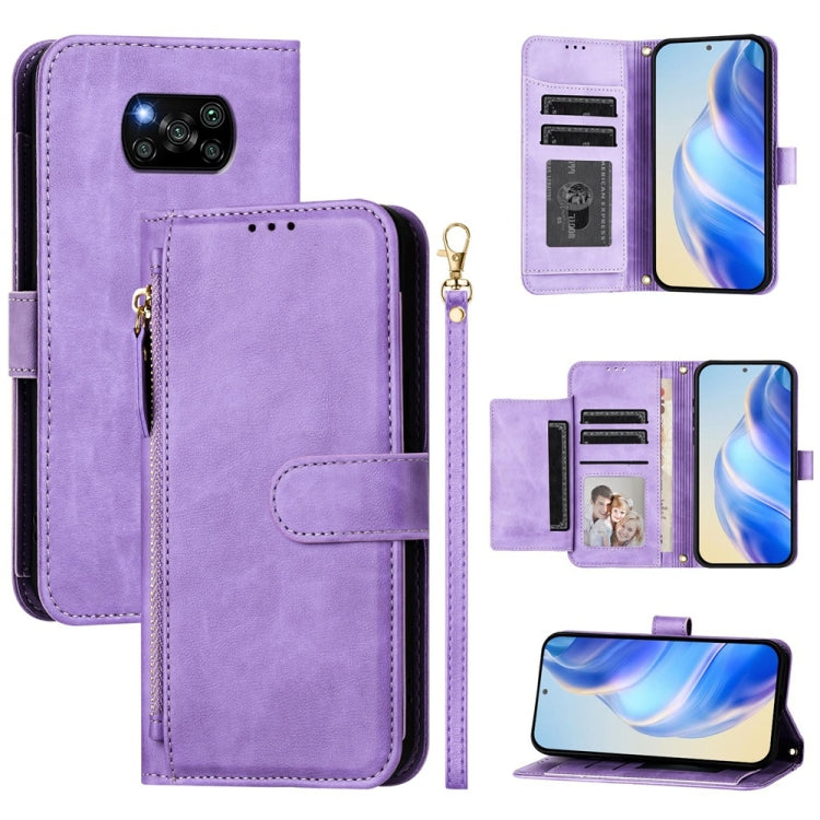 Multi-Card Slots Zipper Wallet Leather Phone Case, For Xiaomi 11T / 11T Pro, For Xiaomi Poco X3 GT, For Xiaomi Poco X3 Pro, For Xiaomi Mi 11 Ultra, For Xiaomi Mi 11 Pro, For Xiaomi Mi 11