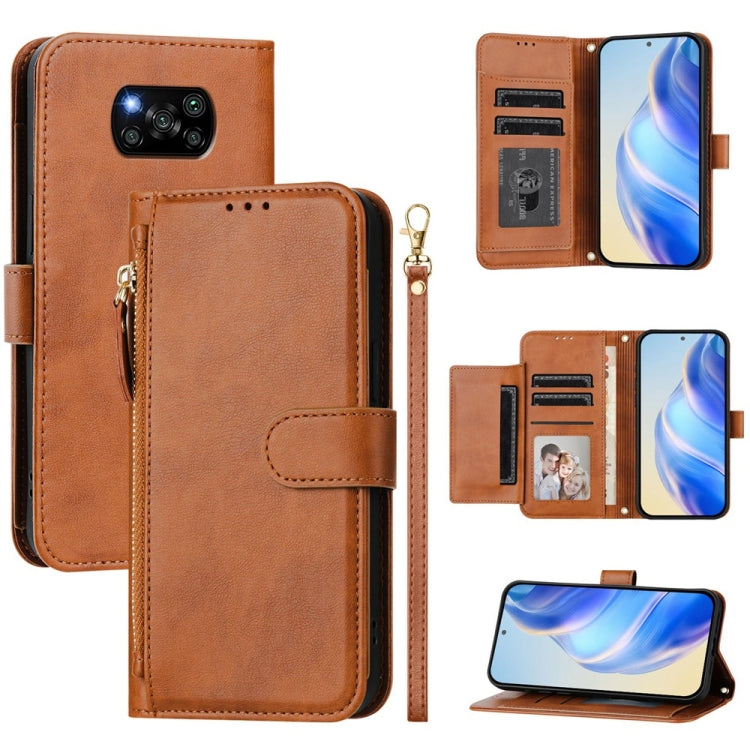 Multi-Card Slots Zipper Wallet Leather Phone Case, For Xiaomi 11T / 11T Pro, For Xiaomi Poco X3 GT, For Xiaomi Poco X3 Pro, For Xiaomi Mi 11 Ultra, For Xiaomi Mi 11 Pro, For Xiaomi Mi 11