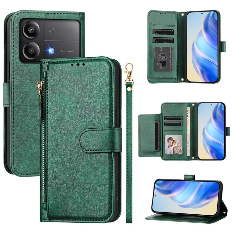 Multi-Card Slots Zipper Wallet Leather Phone Case, For Xiaomi Poco X7 Pro / Redmi Turbo 4, For Xiaomi Poco M7 Pro 5G / Redmi Note 14 5G, For Xiaomi 14T Pro, For Xiaomi 14T, For Xiaomi Poco F6, For Xiaomi Poco X6 Neo Global                              ...