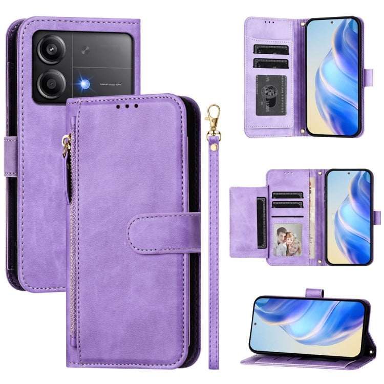 Multi-Card Slots Zipper Wallet Leather Phone Case, For Xiaomi Poco X7 Pro / Redmi Turbo 4, For Xiaomi Poco M7 Pro 5G / Redmi Note 14 5G, For Xiaomi 14T Pro, For Xiaomi 14T, For Xiaomi Poco F6, For Xiaomi Poco X6 Neo Global                              ...