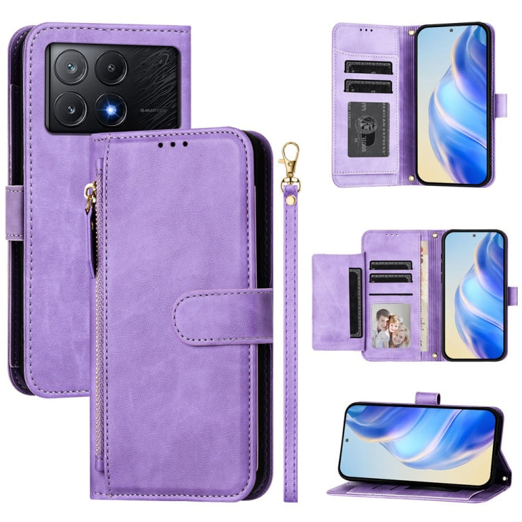 Multi-Card Slots Zipper Wallet Leather Phone Case, For Xiaomi Poco X7 Pro / Redmi Turbo 4, For Xiaomi Poco M7 Pro 5G / Redmi Note 14 5G, For Xiaomi 14T Pro, For Xiaomi 14T, For Xiaomi Poco F6, For Xiaomi Poco X6 Neo Global                              ...
