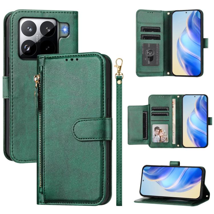 Multi-Card Slots Zipper Wallet Leather Phone Case, For Xiaomi 17 Max 5G, For Xiaomi 17T Pro 5G, For Xiaomi 15T Pro 5G, For Xiaomi 15T 5G, Xiaomi Civi 5 Pro, For Xiaomi 15S Pro, For Xiaomi Poco X7 / Redmi Note 14 Pro 5G, For Xiaomi 15 Ultra