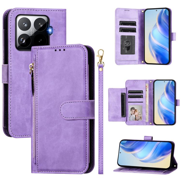Multi-Card Slots Zipper Wallet Leather Phone Case, For Xiaomi 17 Max 5G, For Xiaomi 17T Pro 5G, For Xiaomi 15T Pro 5G, For Xiaomi 15T 5G, Xiaomi Civi 5 Pro, For Xiaomi 15S Pro, For Xiaomi Poco X7 / Redmi Note 14 Pro 5G, For Xiaomi 15 Ultra
