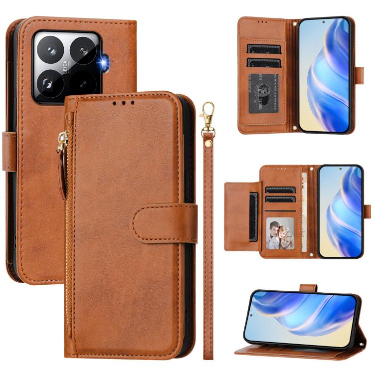 Multi-Card Slots Zipper Wallet Leather Phone Case, For Xiaomi 17 Max 5G, For Xiaomi 17T Pro 5G, For Xiaomi 15T Pro 5G, For Xiaomi 15T 5G, Xiaomi Civi 5 Pro, For Xiaomi 15S Pro, For Xiaomi Poco X7 / Redmi Note 14 Pro 5G, For Xiaomi 15 Ultra