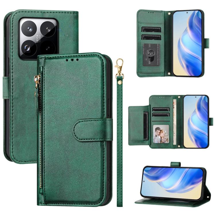 Multi-Card Slots Zipper Wallet Leather Phone Case, For Xiaomi 17 Max 5G, For Xiaomi 17T Pro 5G, For Xiaomi 15T Pro 5G, For Xiaomi 15T 5G, Xiaomi Civi 5 Pro, For Xiaomi 15S Pro, For Xiaomi Poco X7 / Redmi Note 14 Pro 5G, For Xiaomi 15 Ultra