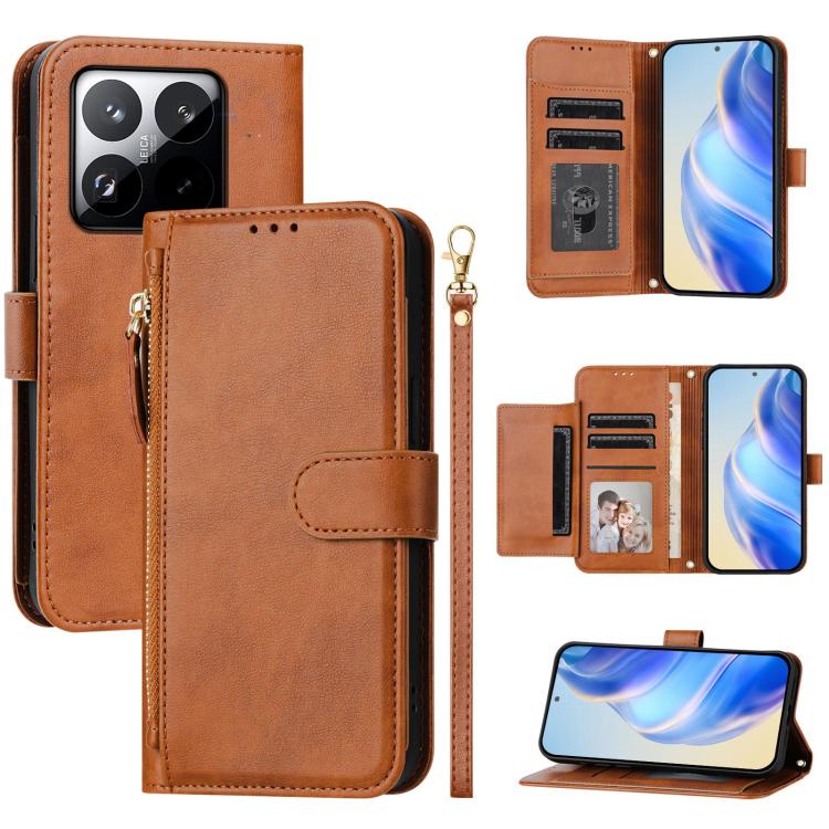 Multi-Card Slots Zipper Wallet Leather Phone Case, For Xiaomi 17 Max 5G, For Xiaomi 17T Pro 5G, For Xiaomi 15T Pro 5G, For Xiaomi 15T 5G, Xiaomi Civi 5 Pro, For Xiaomi 15S Pro, For Xiaomi Poco X7 / Redmi Note 14 Pro 5G, For Xiaomi 15 Ultra