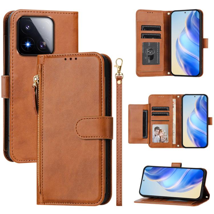 Multi-Card Slots Zipper Wallet Leather Phone Case, For Xiaomi 17 Max 5G, For Xiaomi 17T Pro 5G, For Xiaomi 15T Pro 5G, For Xiaomi 15T 5G, Xiaomi Civi 5 Pro, For Xiaomi 15S Pro, For Xiaomi Poco X7 / Redmi Note 14 Pro 5G, For Xiaomi 15 Ultra