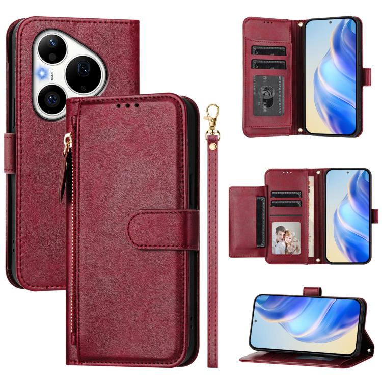 Multi-Card Slots Zipper Wallet Leather Phone Case, For Huawei nova 15 / nova 16z, For Huawei nova 16, For Huawei Pura 90 Pro Max 5G, For Huawei Pura 90 Pro 5G, For Huawei Mate 70 Air 5G, For Huawei Enjoy 80s, For Huawei nova 14 Ultra                   ...