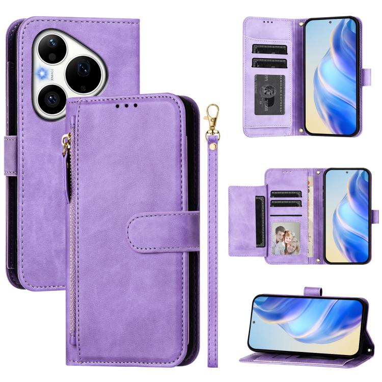 Multi-Card Slots Zipper Wallet Leather Phone Case, For Huawei nova 15 / nova 16z, For Huawei nova 16, For Huawei Pura 90 Pro Max 5G, For Huawei Pura 90 Pro 5G, For Huawei Mate 70 Air 5G, For Huawei Enjoy 80s, For Huawei nova 14 Ultra                   ...