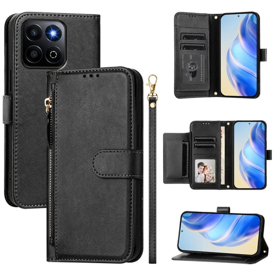 Multi-Card Slots Zipper Wallet Leather Phone Case, For Honor 200 Smart Global, For Honor X6b, For Honor 200, For Honor 200 Pro, For Honor Play 50, For Honor 200 Lite Global, For Honor 90 Smart / X7b 4G / 5G Global, For Honor Magic6 Pro 5G Global