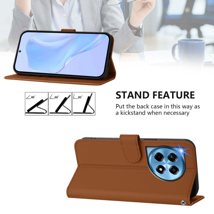 Skin Feel Solid Color Leather Phone Case with Lanyard, For OnePlus 12 5G Global, For OnePlus Ace 2 Pro 5G