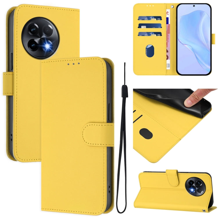 Skin Feel Solid Color Leather Phone Case with Lanyard, For OnePlus Nord 3 / Ace 2V, For OnePlus 11R 5G Global