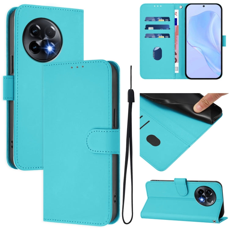 Skin Feel Solid Color Leather Phone Case with Lanyard, For OnePlus Nord 3 / Ace 2V, For OnePlus 11R 5G Global