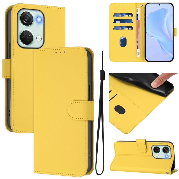 Skin Feel Solid Color Leather Phone Case with Lanyard, For OnePlus Nord 3 / Ace 2V, For OnePlus 11R 5G Global