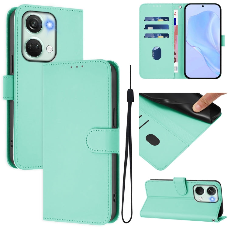Skin Feel Solid Color Leather Phone Case with Lanyard, For OnePlus Nord 3 / Ace 2V, For OnePlus 11R 5G Global