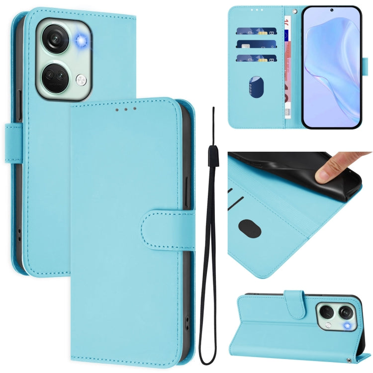 Skin Feel Solid Color Leather Phone Case with Lanyard, For OnePlus Nord 3 / Ace 2V, For OnePlus 11R 5G Global