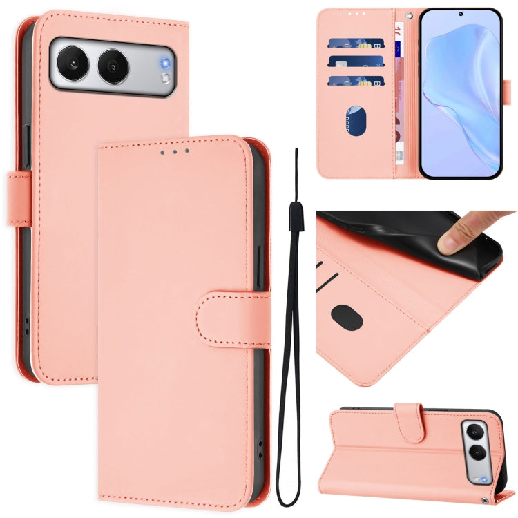 Skin Feel Solid Color Leather Phone Case with Lanyard, For OnePlus Ace 5 Pro / Ace 5 / 13R, For OnePlus Nord 4 5G